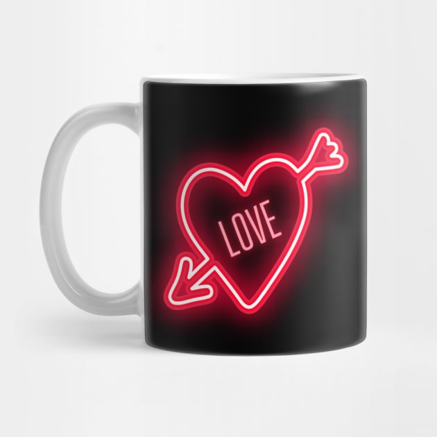 Neon red glow heart by Mixserdesign